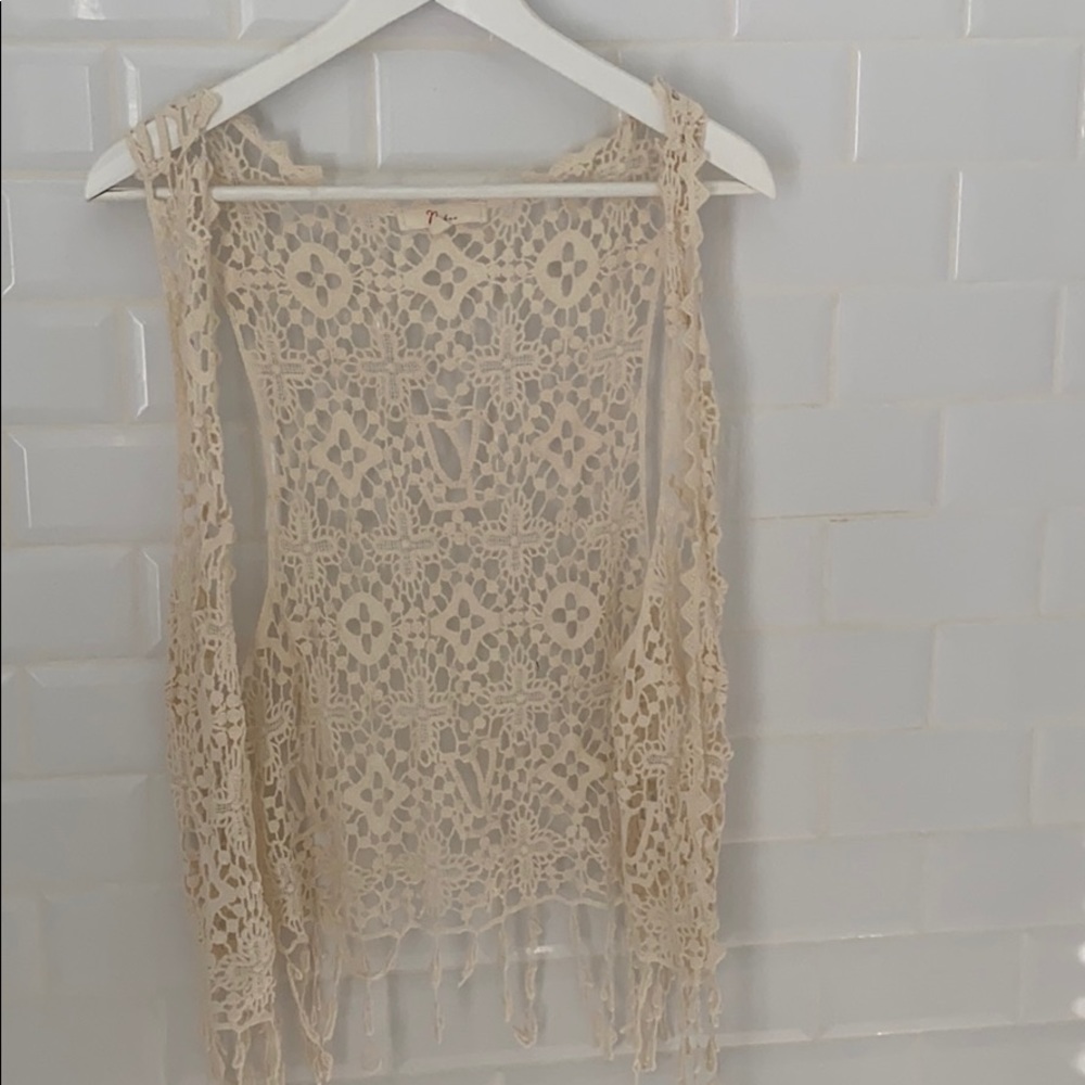 Cream Lacey Vest